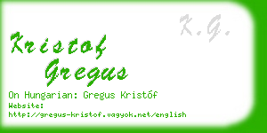 kristof gregus business card